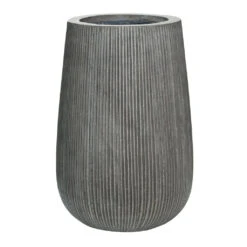 Patt High Ridged Planter - Dark Grey