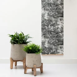 Patt Plant Pot - Low Stand - Grey Washed -Plant Promotion Store Patt Plant Pot Low Stand Grey Washed Lifestyle 01