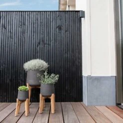 Patt Plant Pot - Tall Stand - Black Washed 17 Patt Plant Pot - Tall Stand - Black Washed -Plant Promotion Store Patt Plant Pot Tall Stand Black Washed Lifestyle 02