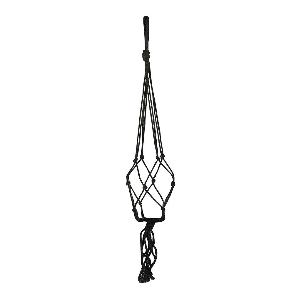 Plant Pot Knotted Macrame Hanging Rope - Black - 90cm 3 Plant Pot Knotted Macrame Hanging Rope - Black - 90cm