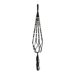 Plant Pot Knotted Macrame Hanging Rope - Black - 95cm