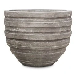 Polystone Coated Junar Planter - Raw Grey