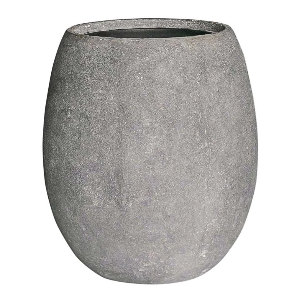 Polystone Coated Plain Balloon Planter - Raw Grey 3 Polystone Coated Plain Balloon Planter - Raw Grey