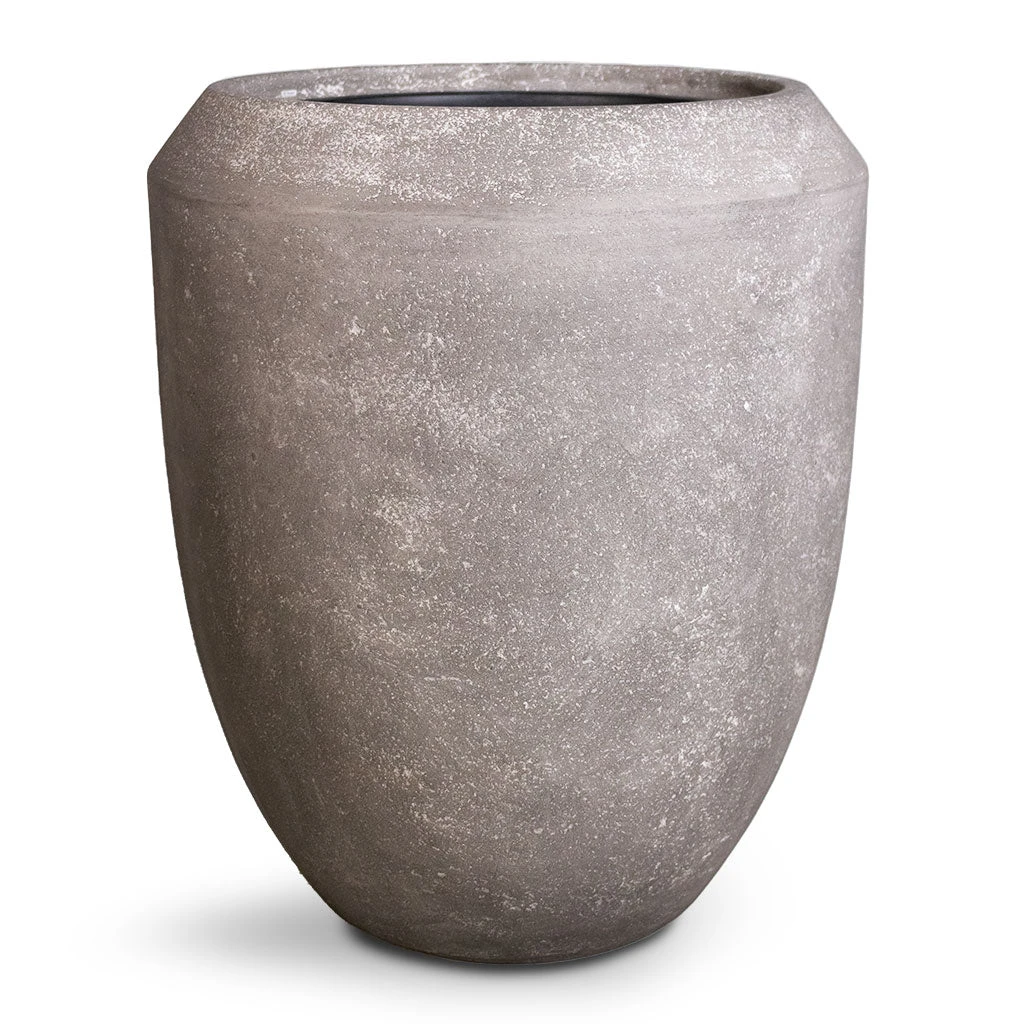 Polystone Coated Plain Coppa Planter - Raw Grey 5 Polystone Coated Plain Coppa Planter - Raw Grey - Image 3
