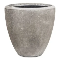Polystone Plain Couple Planter - Raw Grey