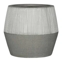 Harley Ridged Plant Pot - White Stripe