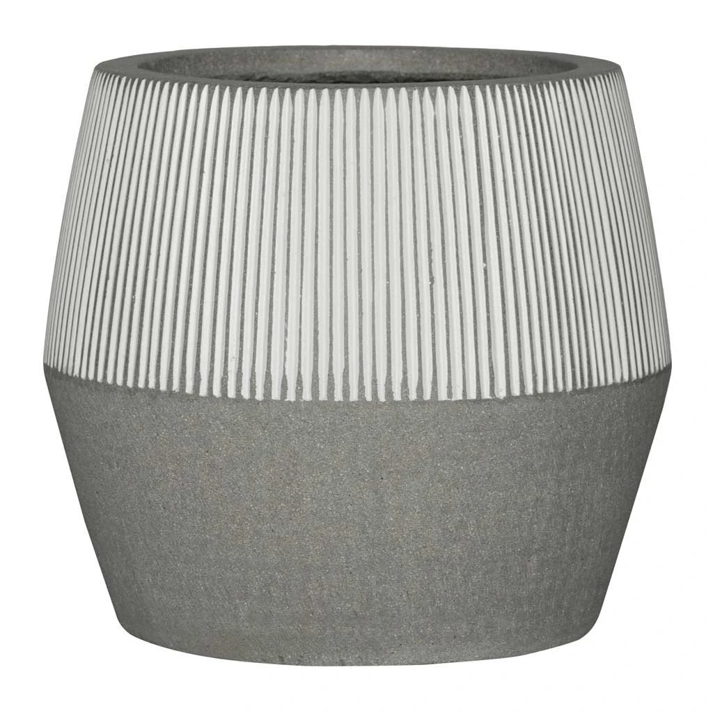 Harley Ridged Plant Pot - White Stripe 3 Harley Ridged Plant Pot - White Stripe