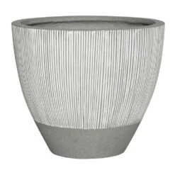 Jesslyn Ridged Plant Pot - White Stripe