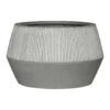 Harley Low Ridged Plant Pot - White Stripe -Plant Promotion Store Ridged Low Harley Plant Pot White Stripe 53x32cm
