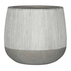 Pax Ridged Plant Pot - White Stripe
