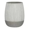 Perry Ridged Plant Pot - White Stripe