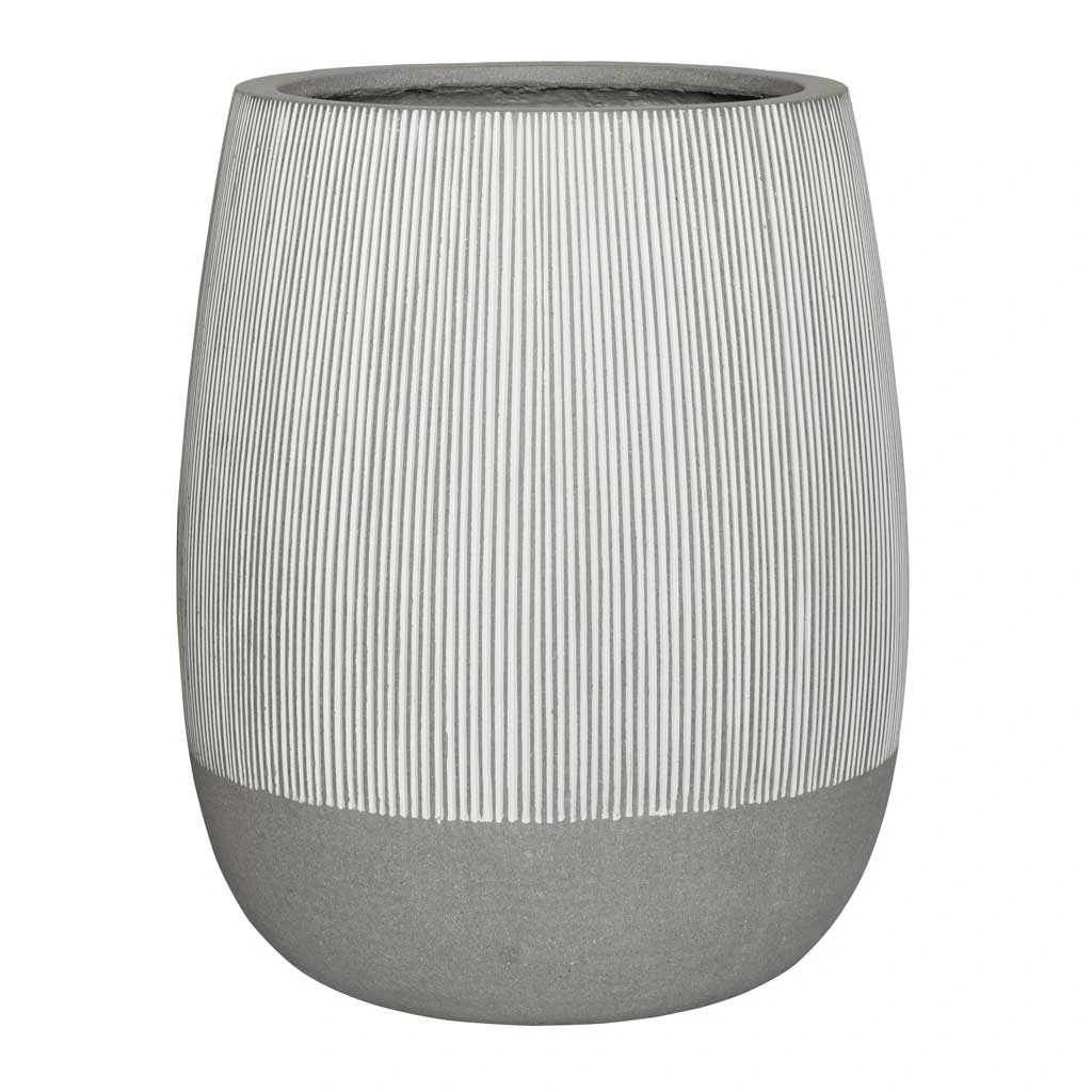 Perry Ridged Plant Pot - White Stripe 6 Perry Ridged Plant Pot - White Stripe - Image 4