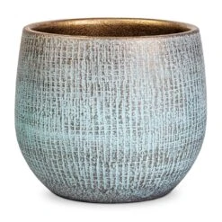 Ryan Plant Pot - Blue Gold 23 Ryan Plant Pot - Blue Gold -Plant Promotion Store Ryan Plant Pot Blue Gold 18x16cm