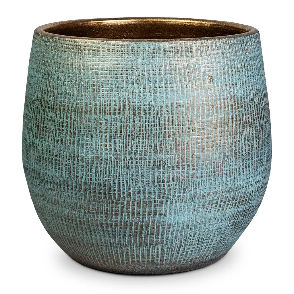 Ryan Plant Pot - Blue Gold 3 Ryan Plant Pot - Blue Gold