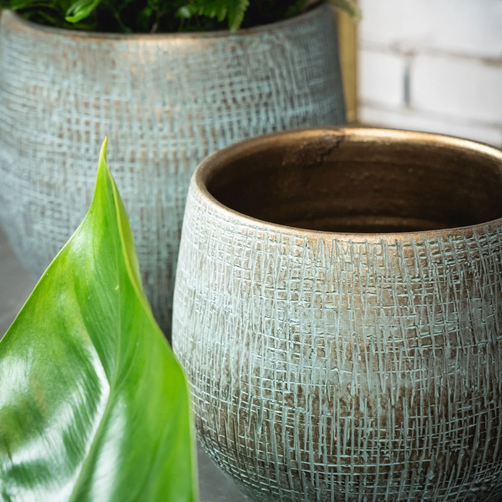 Ryan Plant Pot - Blue Gold 12 Ryan Plant Pot - Blue Gold - Image 10