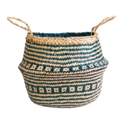 Seagrass Tribal Basket - Teal Lined -Plant Promotion Store Seagrass Tribal Basket Teal Lined 35x30cm 3cf5f690 4217 4ad6 a179 90ce7ac4aefb