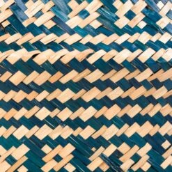 Seagrass Tribal Basket - Teal Lined -Plant Promotion Store Seagrass Tribal Basket Teal Lined SWATCH