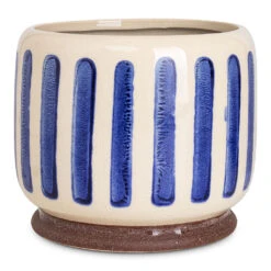 Stripe Plant Pot - Blue -Plant Promotion Store Stripe Pot Blue 16x13cm