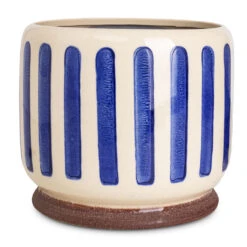 Stripe Plant Pot - Blue -Plant Promotion Store Stripe Pot Blue 18x16cm