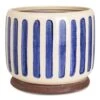 Stripe Plant Pot - Blue