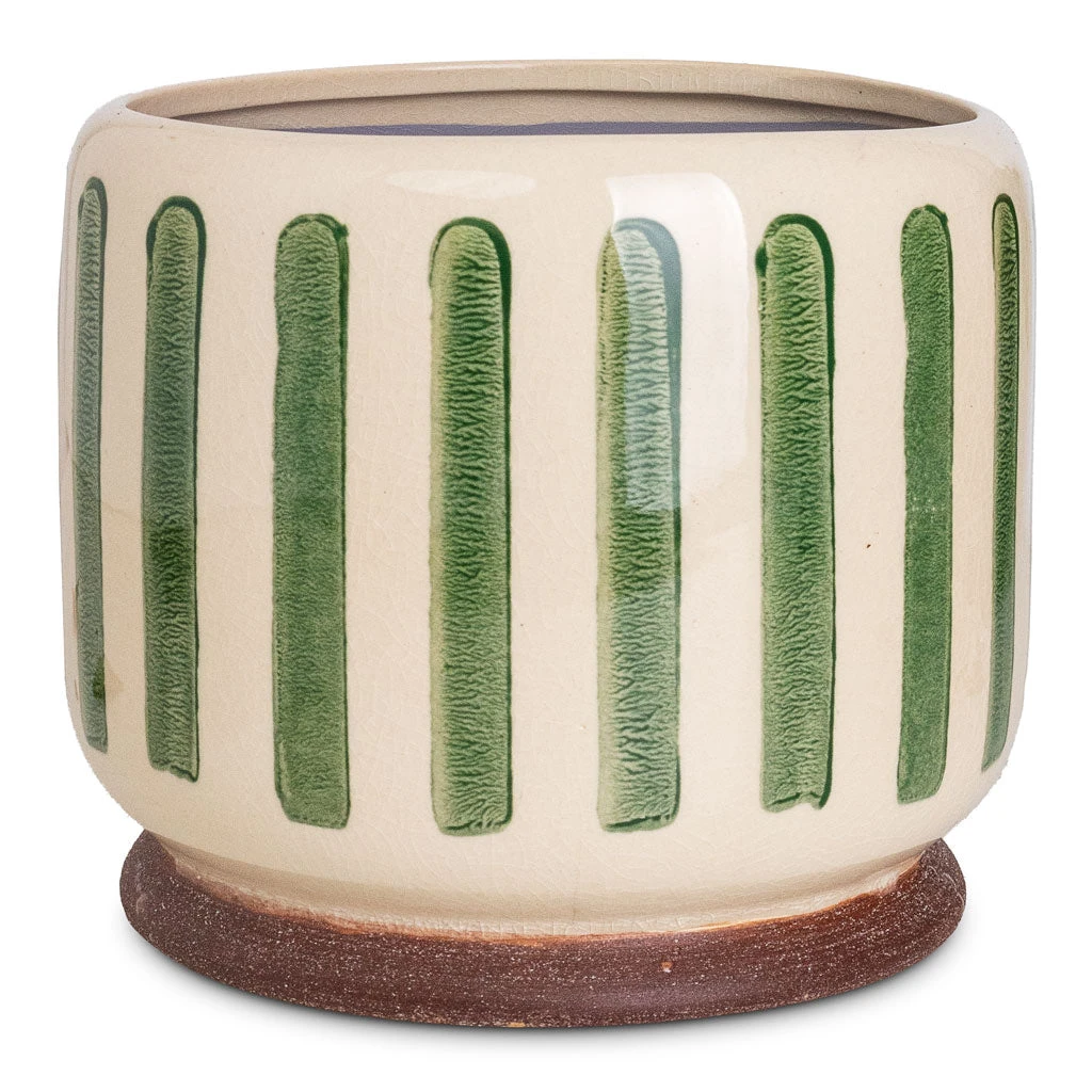 Stripe Plant Pot - Green 3 Stripe Plant Pot - Green