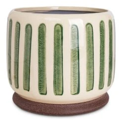 Stripe Plant Pot - Green 14 Stripe Plant Pot - Green -Plant Promotion Store Stripe Pot Green 21x18cm