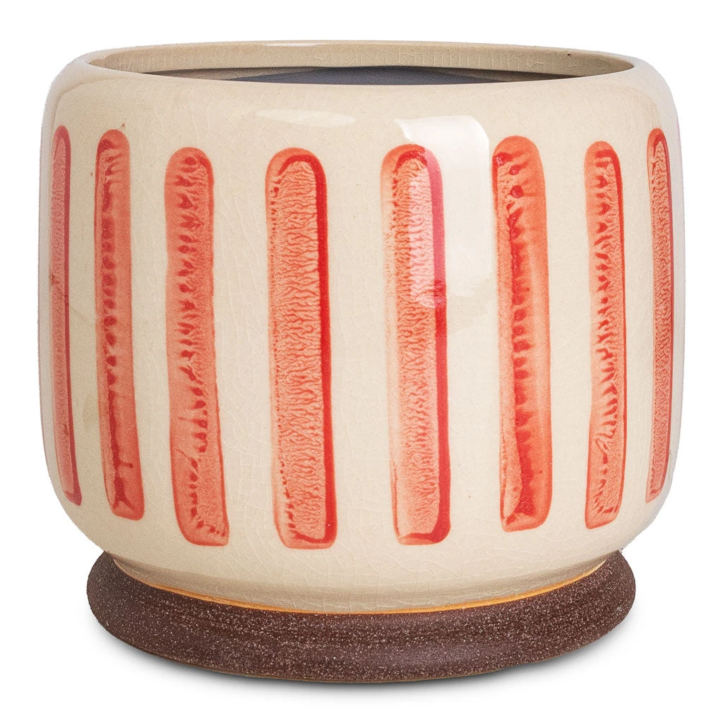 Stripe Plant Pot - Red 6 Stripe Plant Pot - Red - Image 4