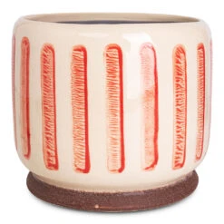 Stripe Plant Pot - Red 16 Stripe Plant Pot - Red -Plant Promotion Store Stripe Pot Red 18x16cm
