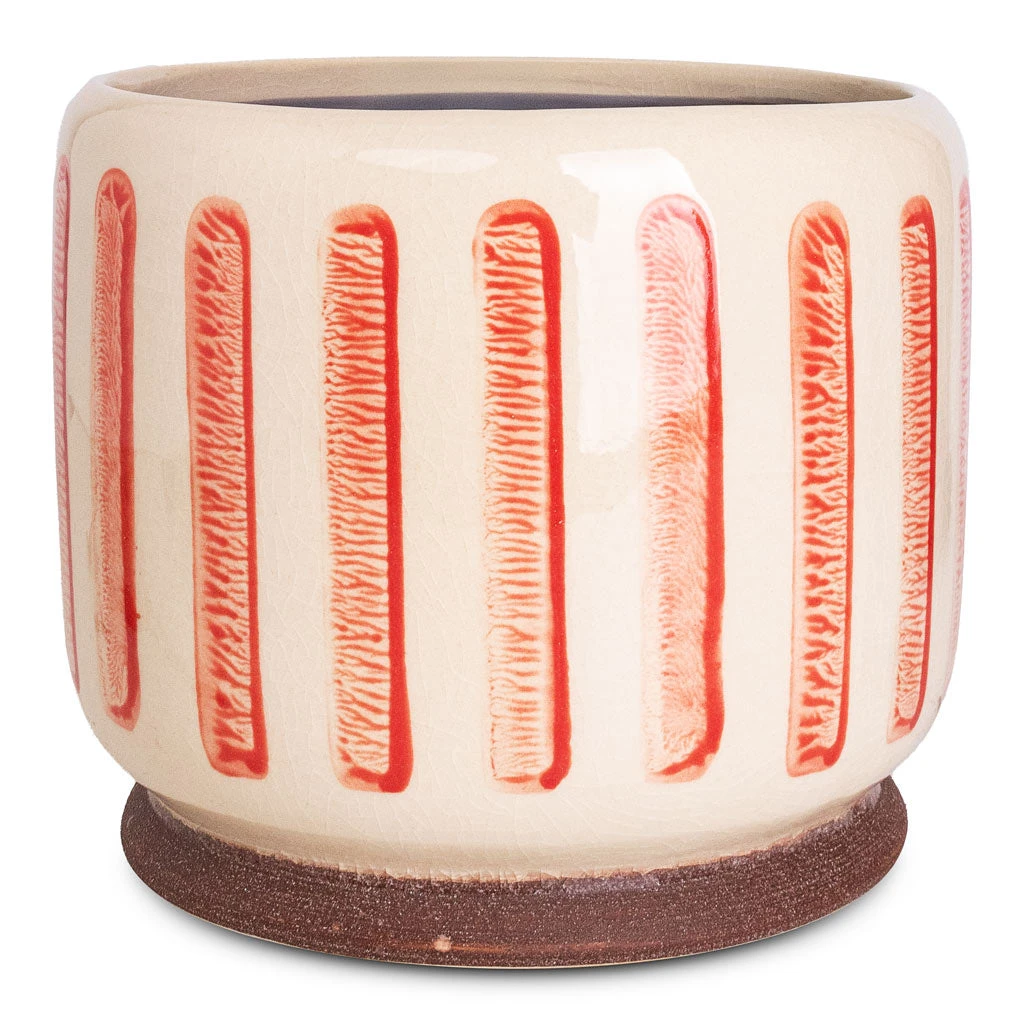 Stripe Plant Pot - Red 9 Stripe Plant Pot - Red - Image 7