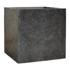 Terrazzo Cube Planter - Black