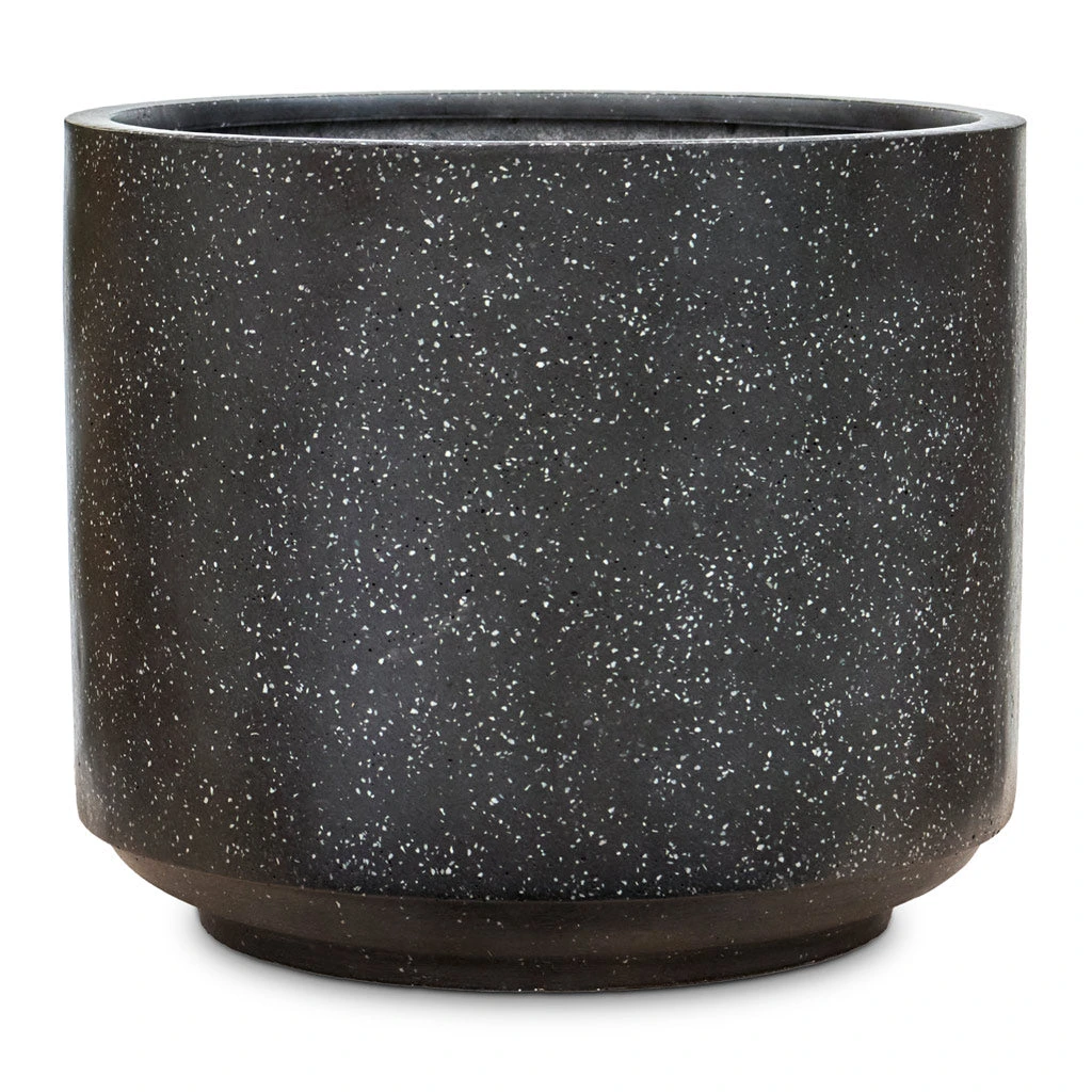 Terrazzo Cylinder Planter - Black 3 Terrazzo Cylinder Planter - Black