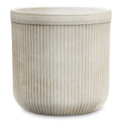 Vertical Rib Cylinder Planter - Beige -Plant Promotion Store Vertical Rib Cylinder Planter Beige 40x40cm