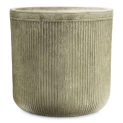 Vertical Rib Cylinder Planter - Green