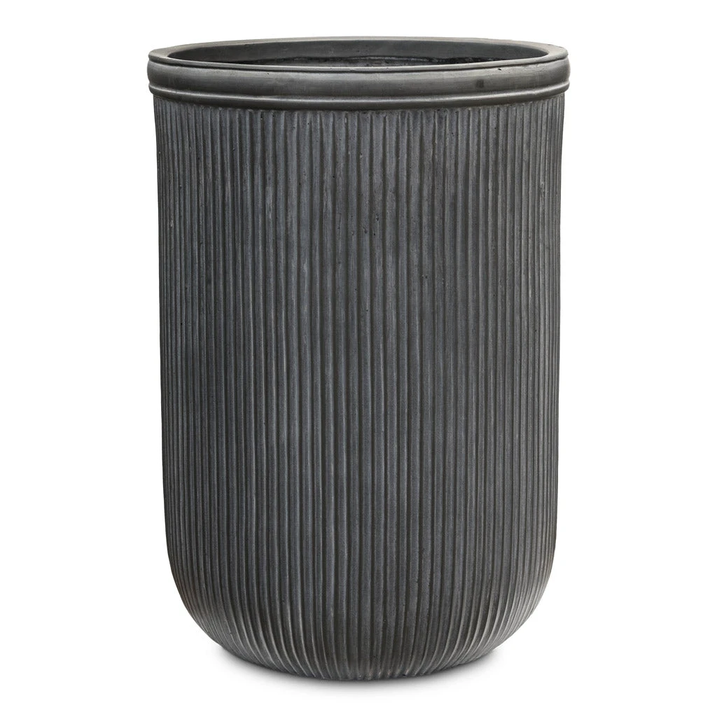 Vertical Rib Tall Planter - Anthracite 4 Vertical Rib Tall Planter - Anthracite - Image 2