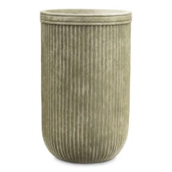 Vertical Rib Tall Planter - Green
